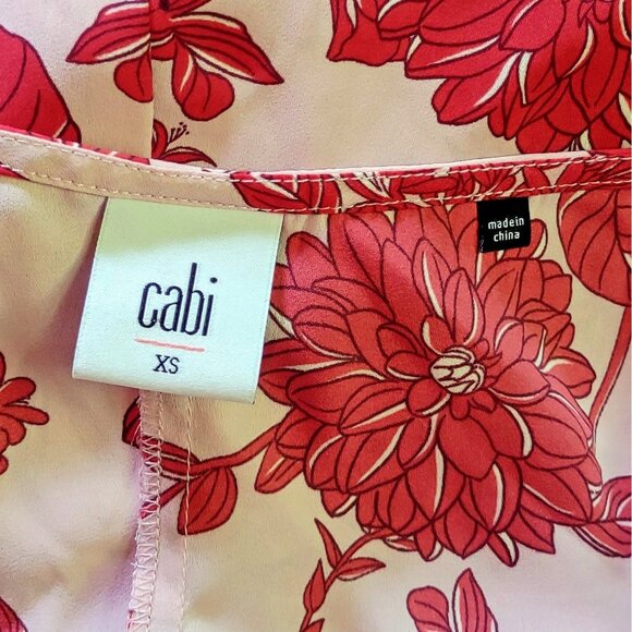 CAbi Adore Cami Tank Top #5533 Womens Size XS Floral Adjustable Straps Peplum - Picture 5 of 7